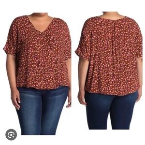 Madewell Rhyme Floral Top in Spring Floral Rusted